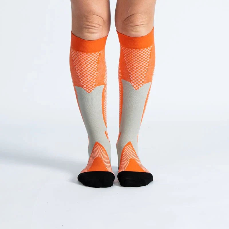 OrthoFlow™ Compression Socks - Orange Black