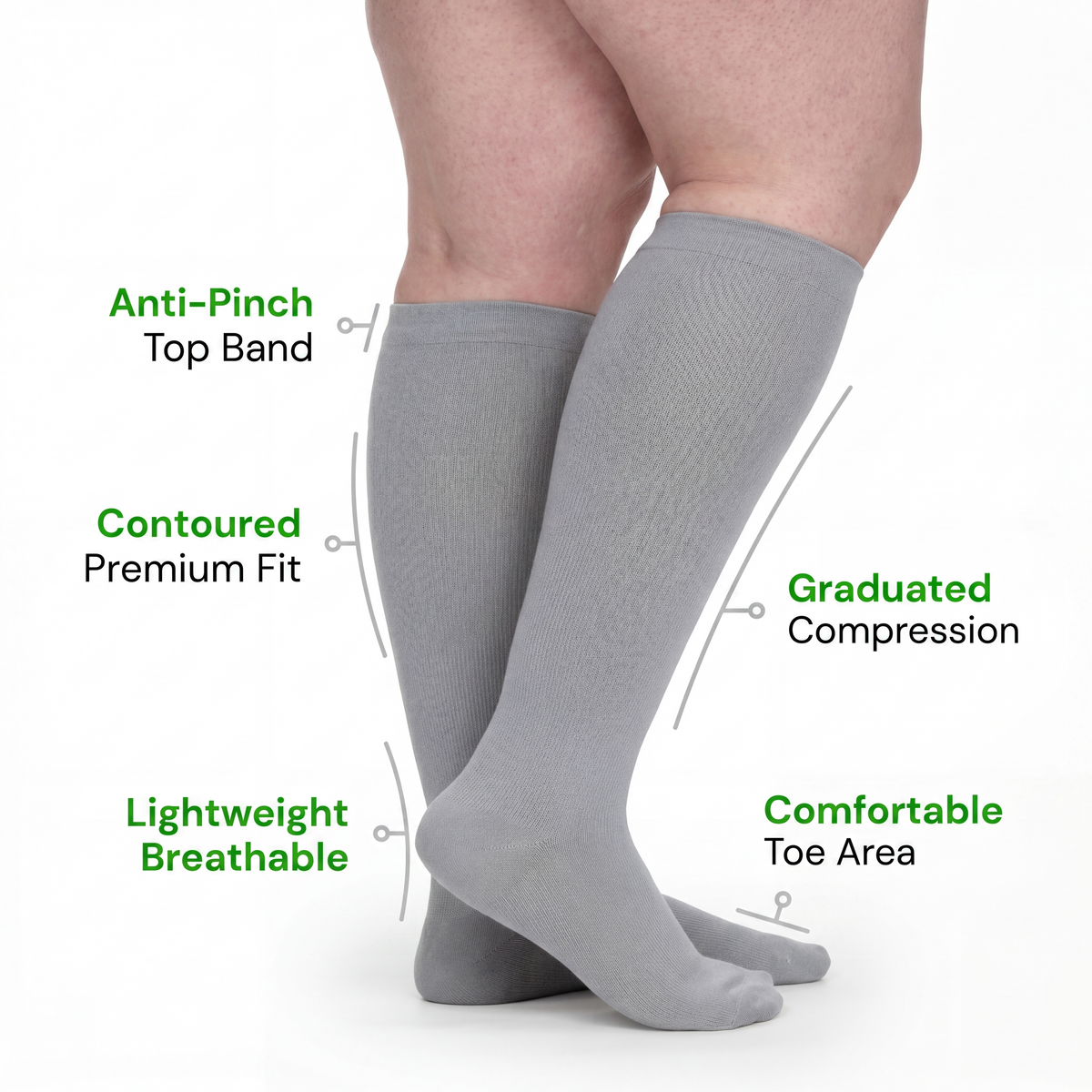 OrthoFlow™ Compression Socks - White Gray
