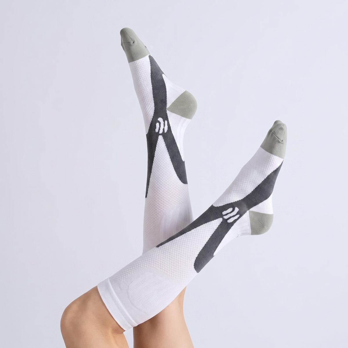 OrthoFlow™ Compression Socks - White Gray