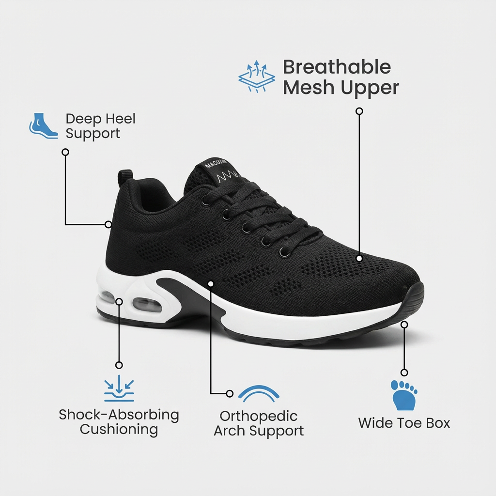 Orthora™ Pro – 12-Hour Shift Shoes for Heel & Plantar Fasciitis Relief (Unisex)